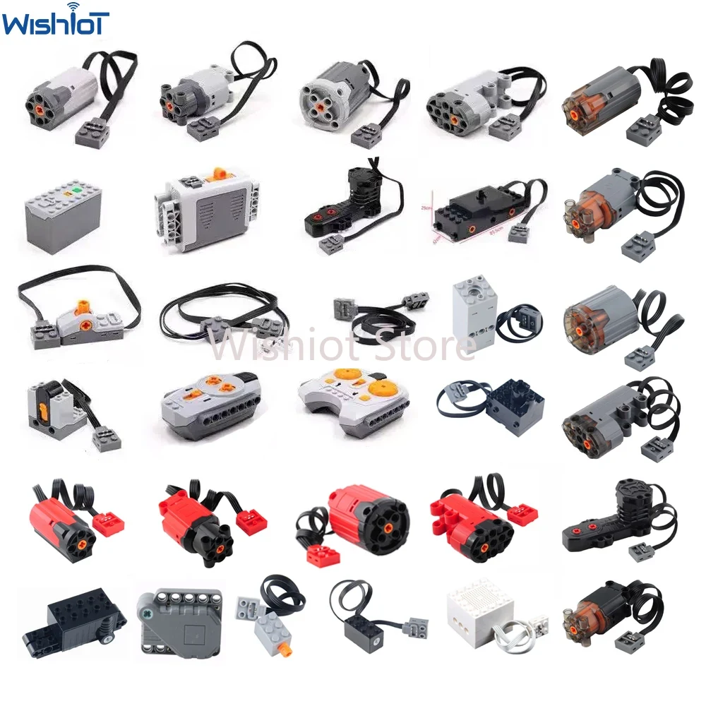 Lego Set Technic - ฟังก์ชั่น Power อัพเกรดมอเตอร์การวิเคราะห์ชิ้นส่วน MOC Multi เครื่องมือเซอร์โวรถไฟมอเตอร์