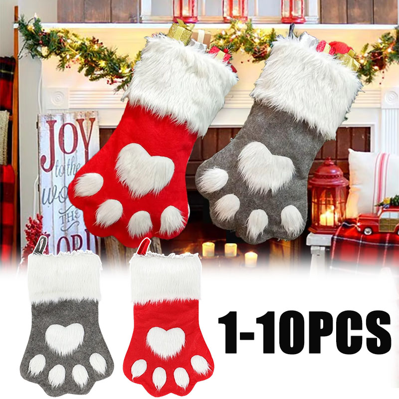 1/3/5/10 ชิ้น ถุงของขวัญคริสต์ - Christmas Stocking Hanging บทวิจารณ์และราคา