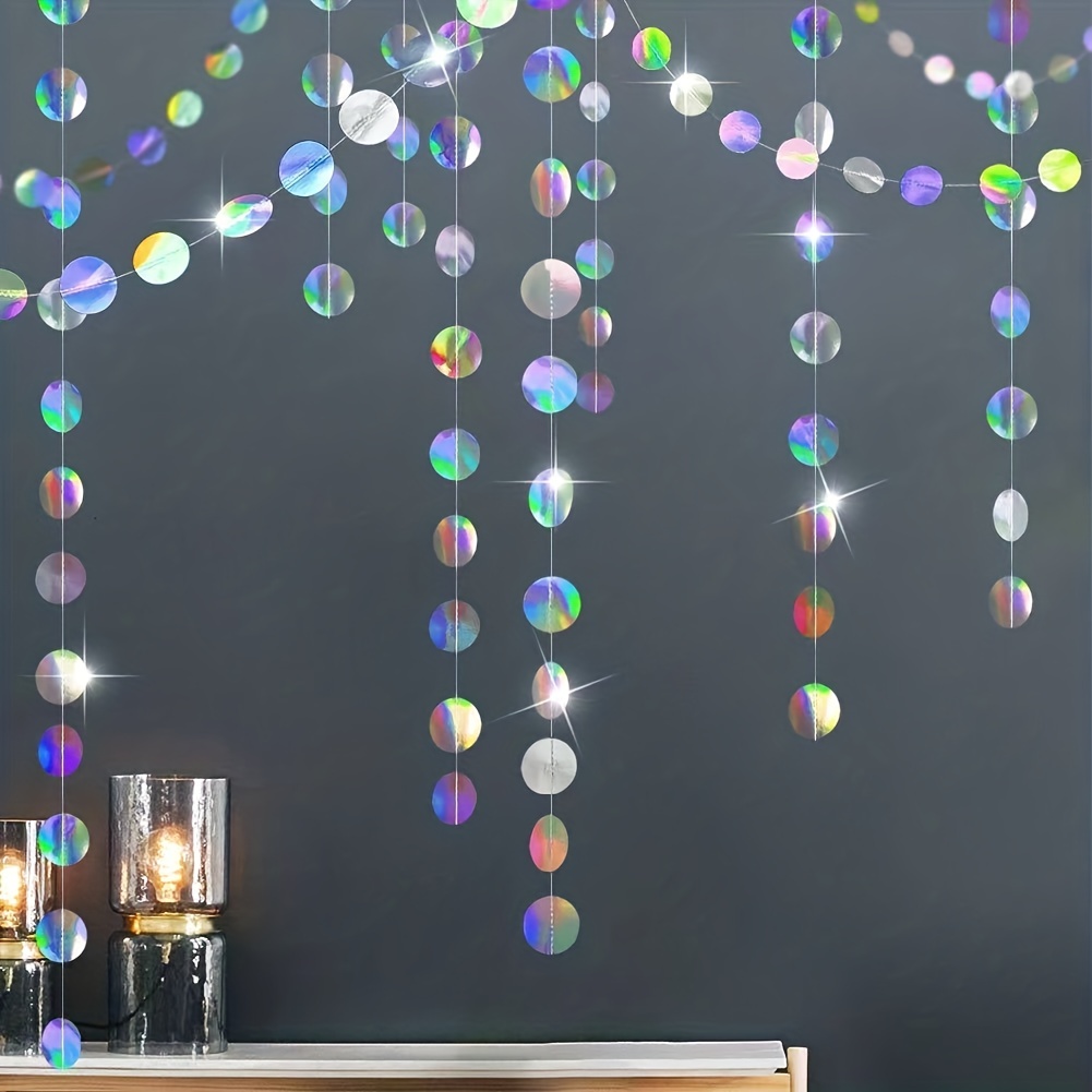 1 PC Shimmering Iridescent Cir - Tinsel Garland Decoration บทวิจารณ์และราคา