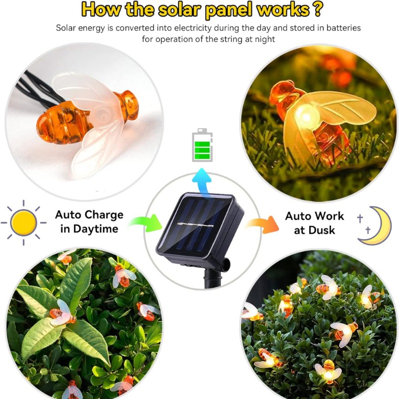 ไฟประดับโซลาร์เซลล์รูปผึ้ง 7 เ - Christmas Lights Outdoor บทวิจารณ์และราคา